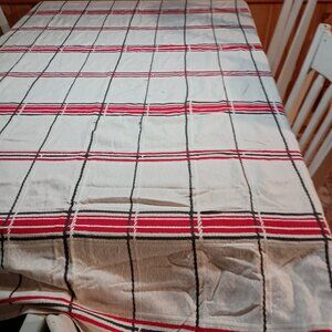 Large Plaid rectangular tablecloth